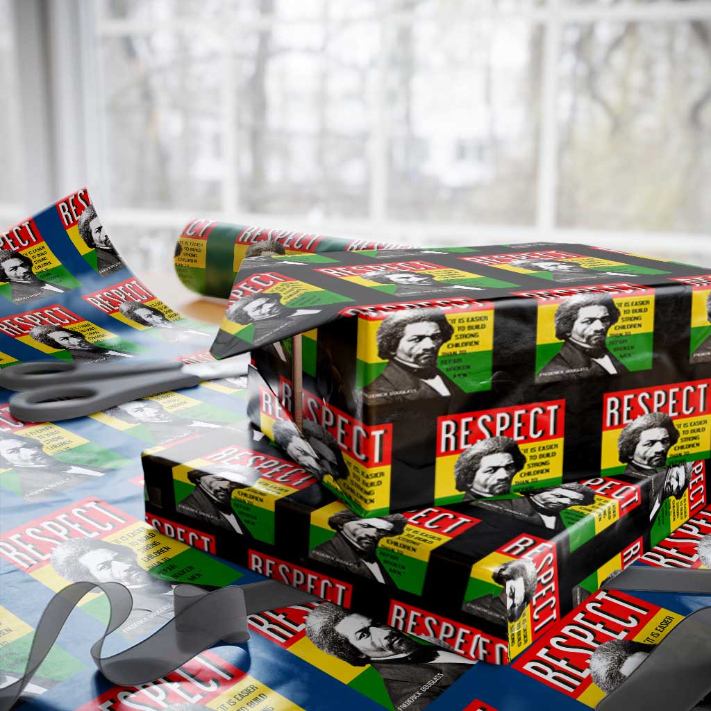 Respect Frederick Douglass Wrapping Paper Roll It Is Easier To Build Strong Children Empowerment TS02 Black Print Your Wear