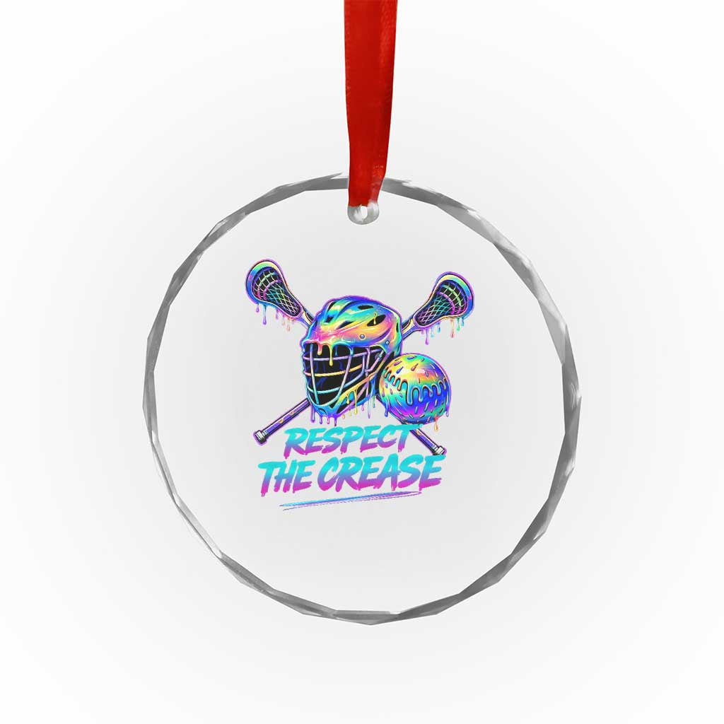 Respect The Crease Lacrosse Drip Crystal Glass Ornament Funny Lax Goalie TS11 Print Your Wear