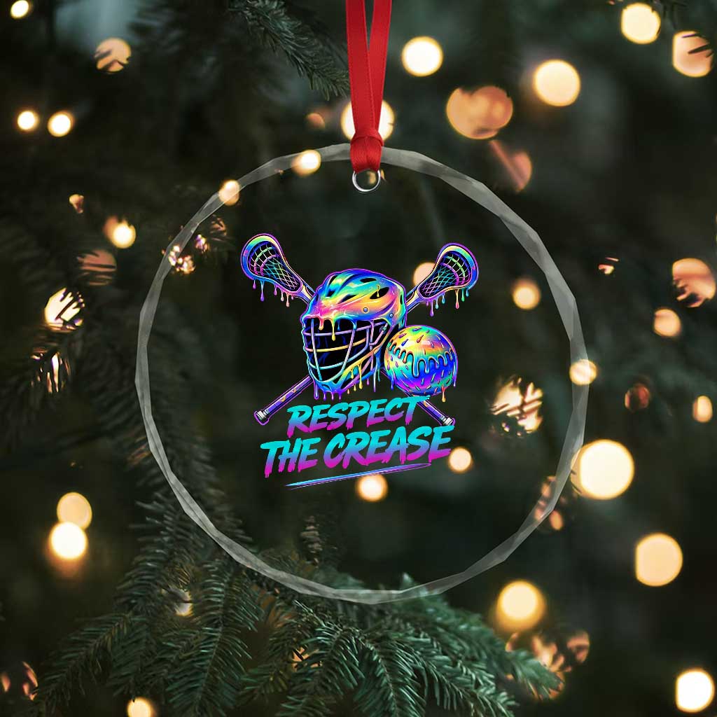 Respect The Crease Lacrosse Drip Crystal Glass Ornament Funny Lax Goalie TS11 Print Your Wear
