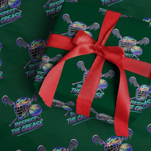 Respect The Crease Lacrosse Drip Wrapping Paper Roll Funny Lax Goalie TS11 Green Print Your Wear
