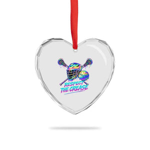 Respect The Crease Lacrosse Drip Heart Crystal Glass Ornament Funny Lax Goalie TS11 Print Your Wear