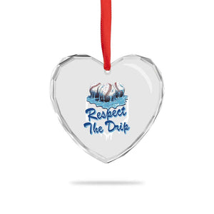 Respect The Drip Baseball Heart Crystal Glass Ornament Driping Ice Cream Sport Lover TS02 Print Your Wear