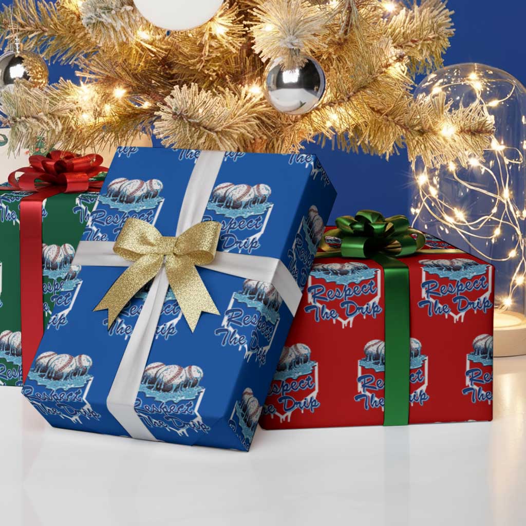 Respect The Drip Baseball Wrapping Paper Roll Driping Ice Cream Sport Lover TS02 Print Your Wear