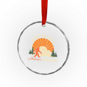 Respect The Locals Crystal Glass Ornament America's National Parks Vintage Bigfoot - Print Your Wear