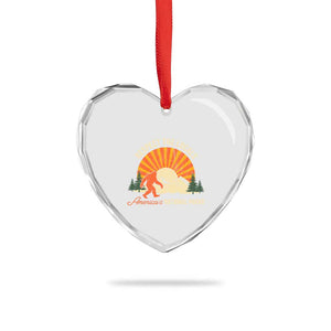 Respect The Locals Heart Crystal Glass Ornament America's National Parks Vintage Bigfoot TS02 Print Your Wear
