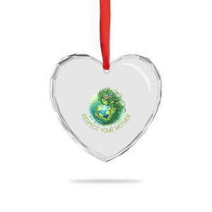Respect Your Mother Heart Crystal Glass Ornament Earth Mother Hugging Planet TS12 Print Your Wear