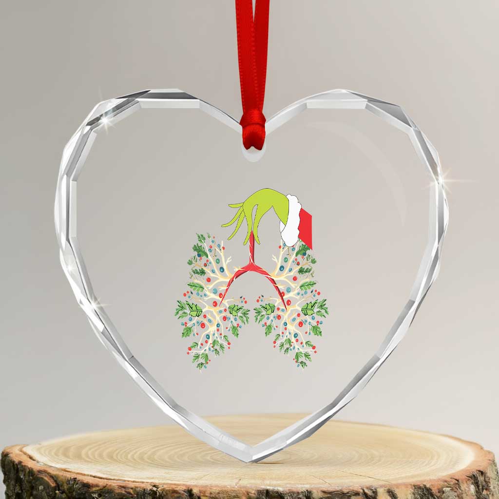 Respiratory Therapy Lung Xmas Therapist Heart Crystal Glass Ornament TS09 Transparent Glass 3'' Heart Print Your Wear
