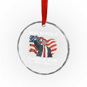 Rest in Peace Charlie Kirk Crystal Glass Ornament Memorial Tribute Charlie A True Patriot USA Flag TS10 Print Your Wear