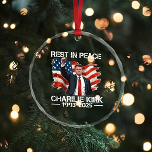 Rest in Peace Charlie Kirk Crystal Glass Ornament Memorial Tribute Charlie A True Patriot USA Flag TS10 Print Your Wear