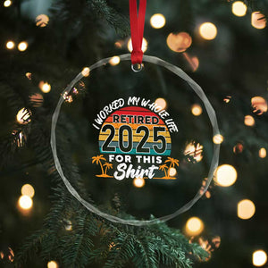 Retired 2025 Crystal Glass Ornament Retro Retirement Summer Vibes TS10 Print Your Wear