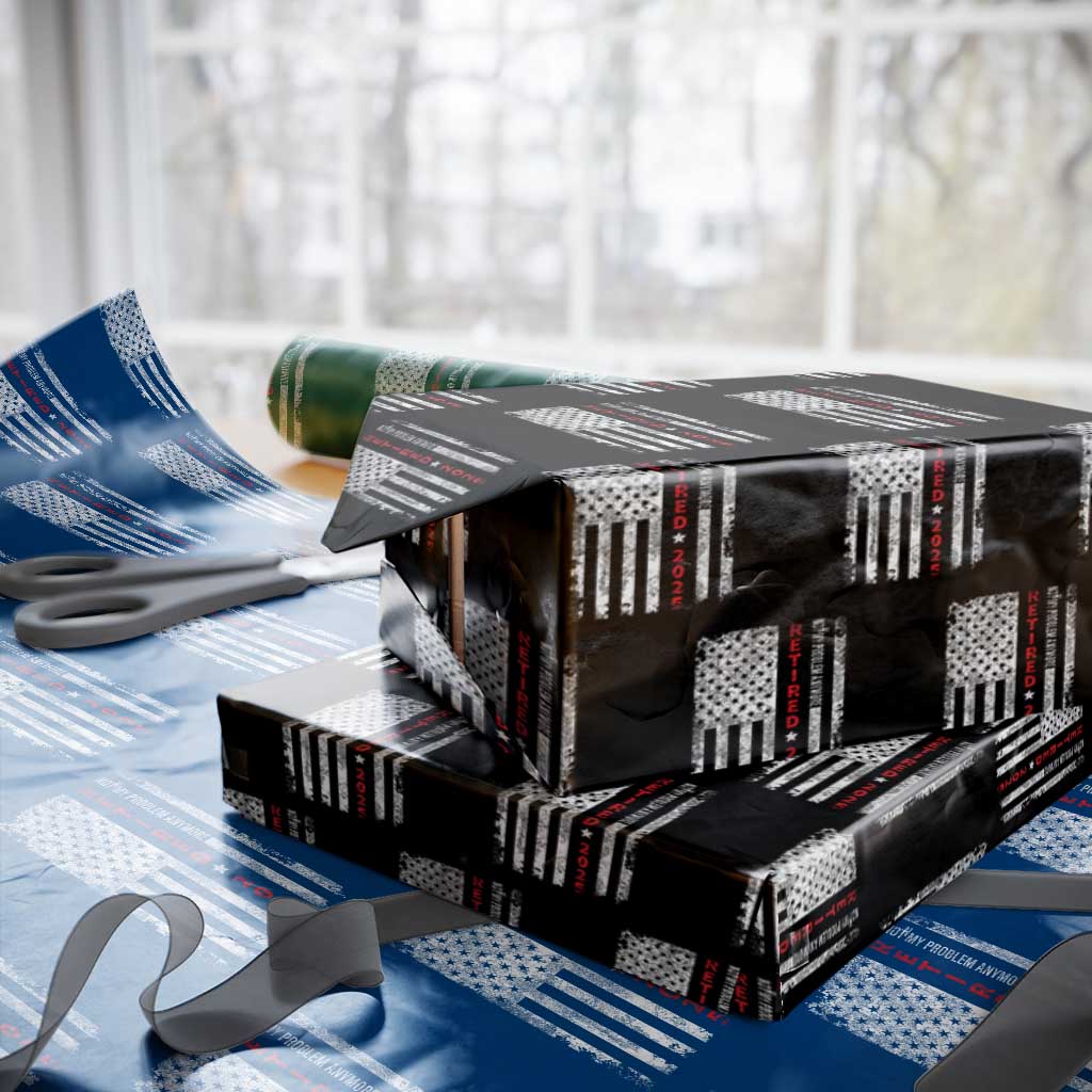 Retired 2025 Wrapping Paper Roll Vintage Old American Flag TS10 Black Print Your Wear