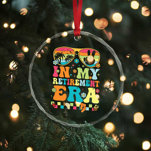 Retired Est 2025 Crystal Glass Ornament In My Retirement Era Groovy Summer Vibes TS10 Print Your Wear