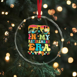 Retired Est 2025 Crystal Glass Ornament In My Retirement Era Groovy Summer Vibes TS10 Print Your Wear