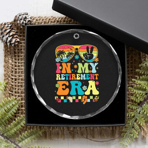Retired Est 2025 Crystal Glass Ornament In My Retirement Era Groovy Summer Vibes TS10 Print Your Wear