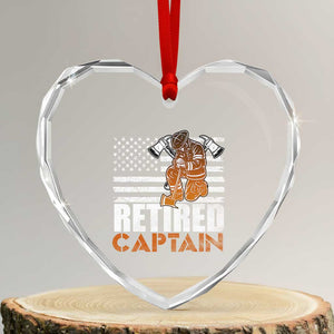 Retired Firefighter Captain Heart Crystal Glass Ornament Vintage Retirement Gifts Fireman American Flag TS10 Transparent Glass 3'' Heart Print Your Wear