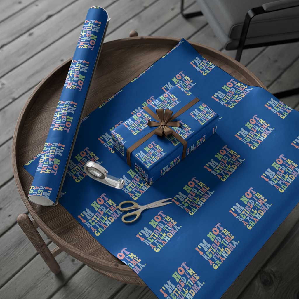 Retired Grandma Wrapping Paper Roll Funny Retirement Gifts For Grandma TS10 Blue Print Your Wear