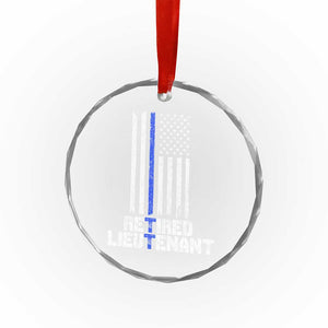 Retired Police Lieutenant Crystal Glass Ornament Retirement Thin Blue Line American Flags TS10 Transparent Glass 3'' Circle Print Your Wear