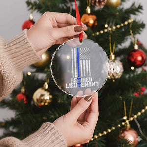 Retired Police Lieutenant Crystal Glass Ornament Retirement Thin Blue Line American Flags TS10 Print Your Wear