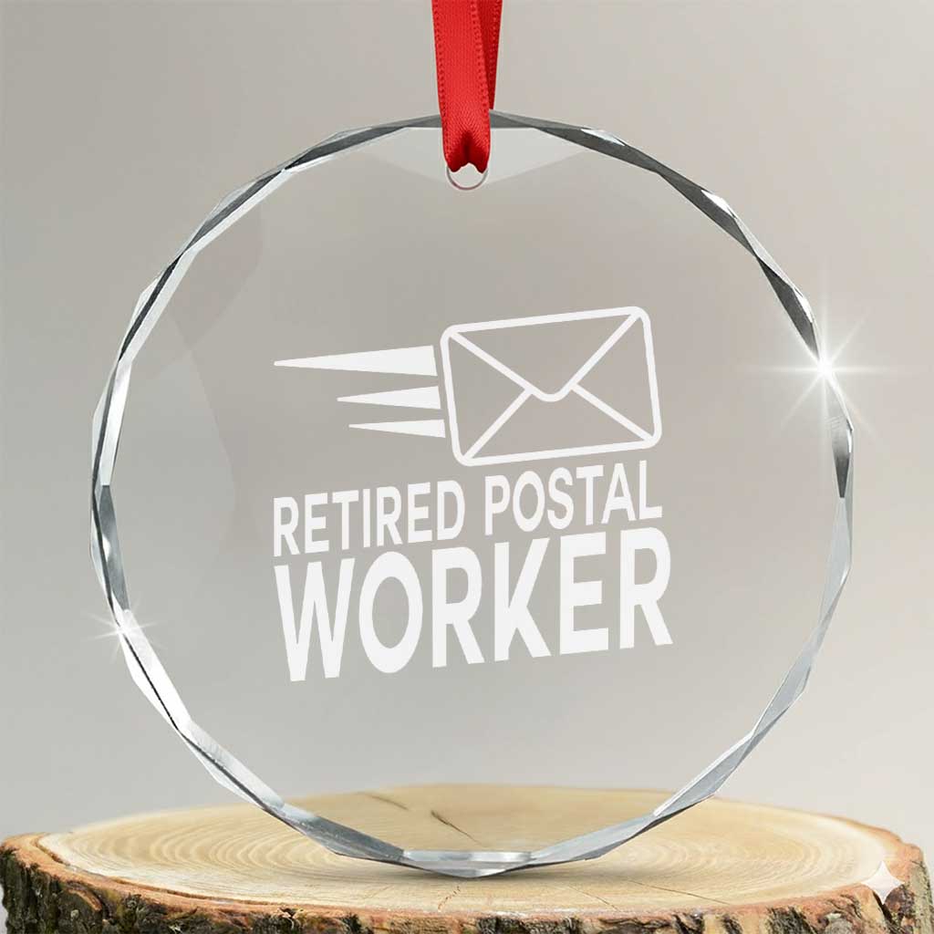 Retired Postal Worker Crystal Glass Ornament Mailman Postman Retirement Gifts TS10 Transparent Glass 3'' Circle Print Your Wear