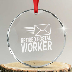 Retired Postal Worker Crystal Glass Ornament Mailman Postman Retirement Gifts TS10 Transparent Glass 3'' Circle Print Your Wear