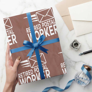 Retired Postal Worker Wrapping Paper Roll Mailman Postman Retirement Gifts TS10 Mocha Print Your Wear