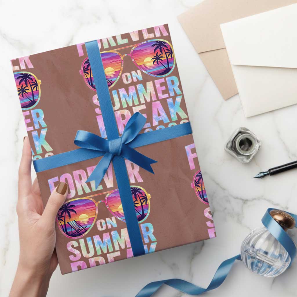 Retired Teacher Wrapping Paper Roll Forever On Summer Break Retirement 2026 TS10 Mocha Print Your Wear