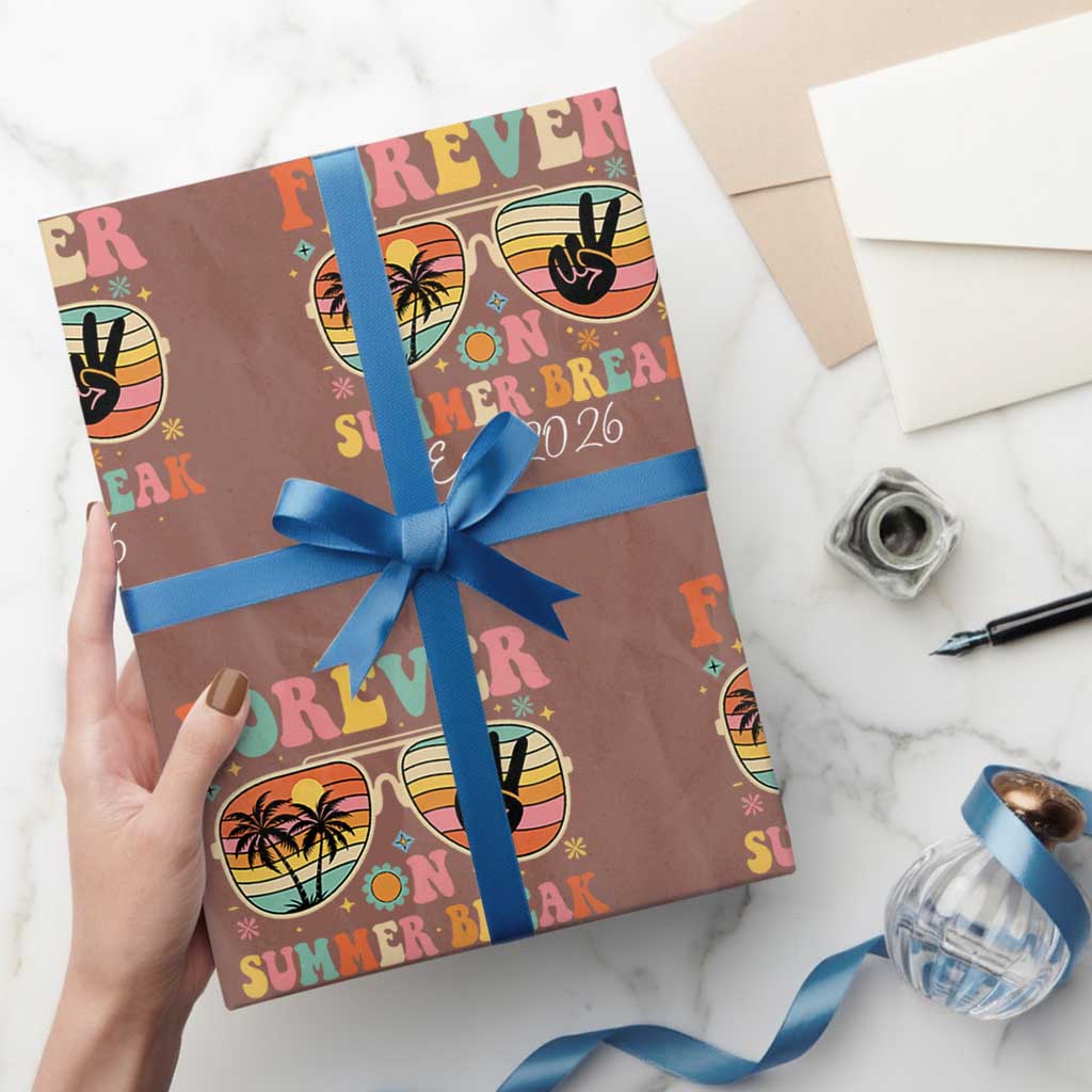 Retired Teacher Gift Wrapping Paper Roll Forever On Summer Break Retirement 2026 TS10 Mocha Print Your Wear