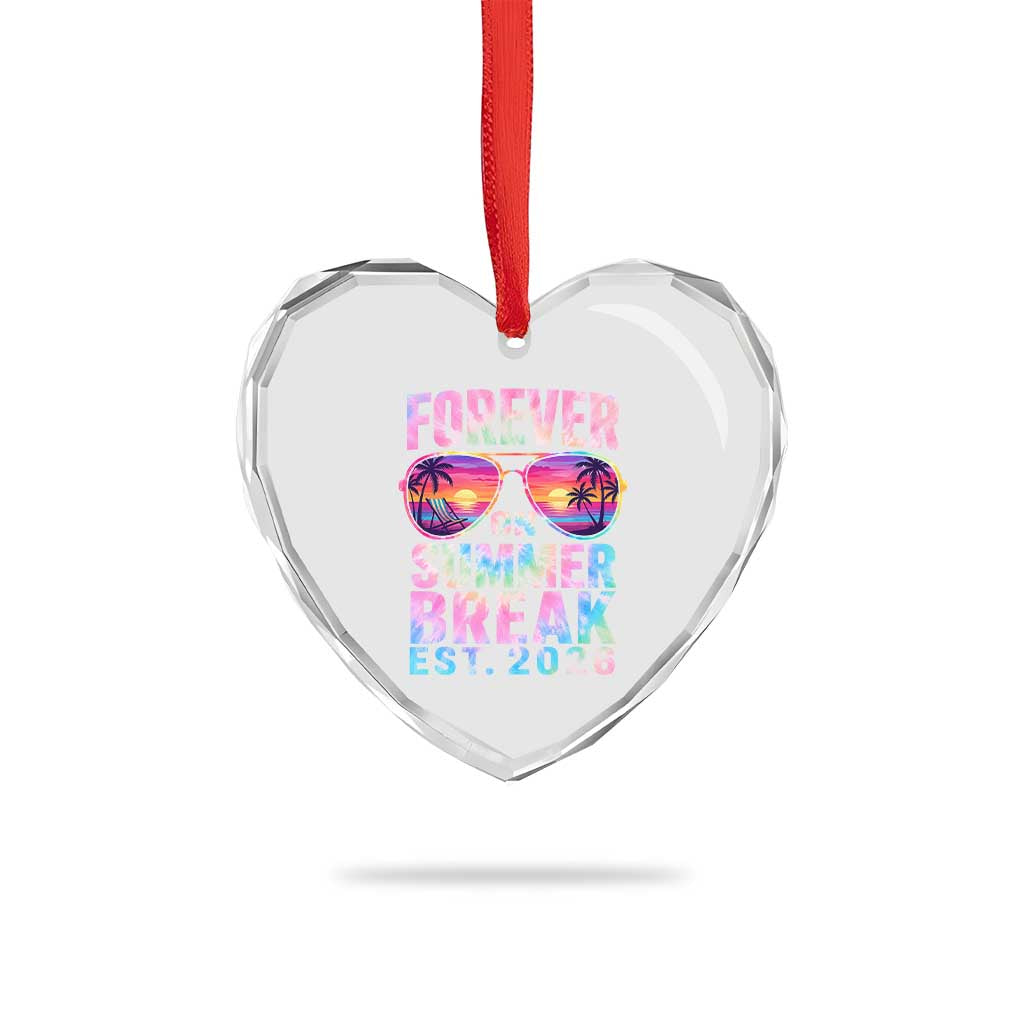 Retired Teacher Heart Crystal Glass Ornament Forever On Summer Break Retirement 2026 TS10 Print Your Wear