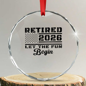 Retirement 2026 Crystal Glass Ornament Cool Retired Gift American Flag TS10 Transparent Glass 3'' Circle Print Your Wear