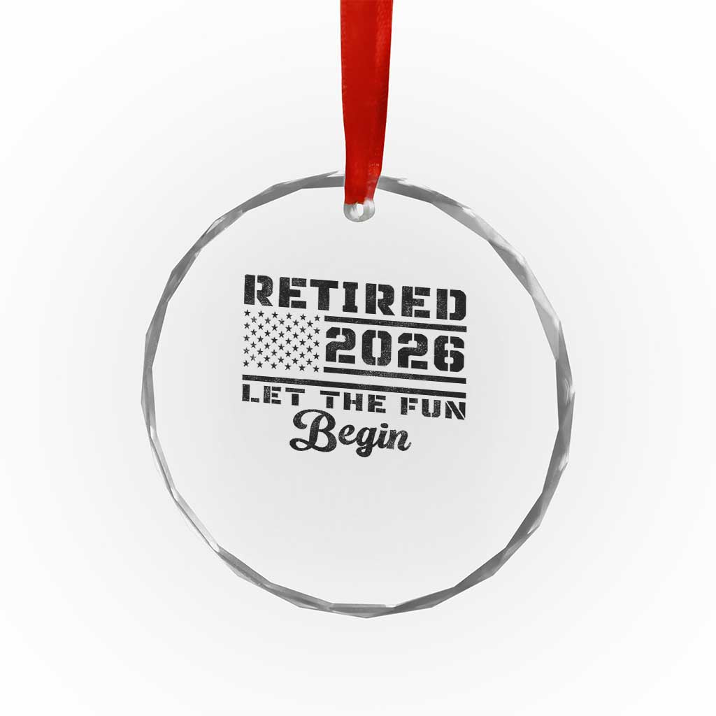 Retirement 2026 Crystal Glass Ornament Cool Retired Gift American Flag TS10 Print Your Wear