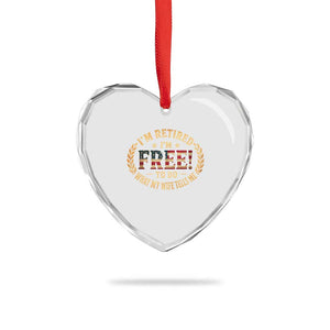 Retirement Gift for Husband Heart Crystal Glass Ornament Retired Im Free To Do What My Wife Tells Me Retro US Flag TS10 Print Your Wear