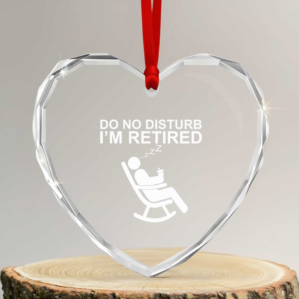 Retirement Gifts For Men Heart Crystal Glass Ornament Do Not Disturb Im Retired