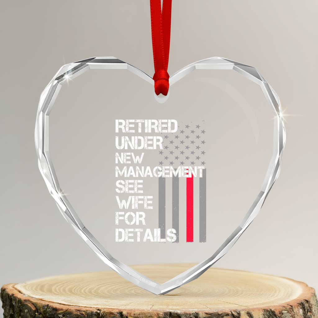 Retirement Gifts For Men Heart Crystal Glass Ornament Retired Under New Management See Wife Retired Dad TS10 Transparent Glass 3'' Heart Print Your Wear