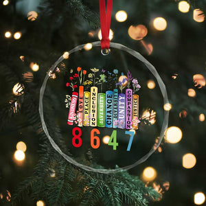 Retro 8647 Crystal Glass Ornament Equal Rights Book Flower Feminist Women Rights TS10 Print Your Wear