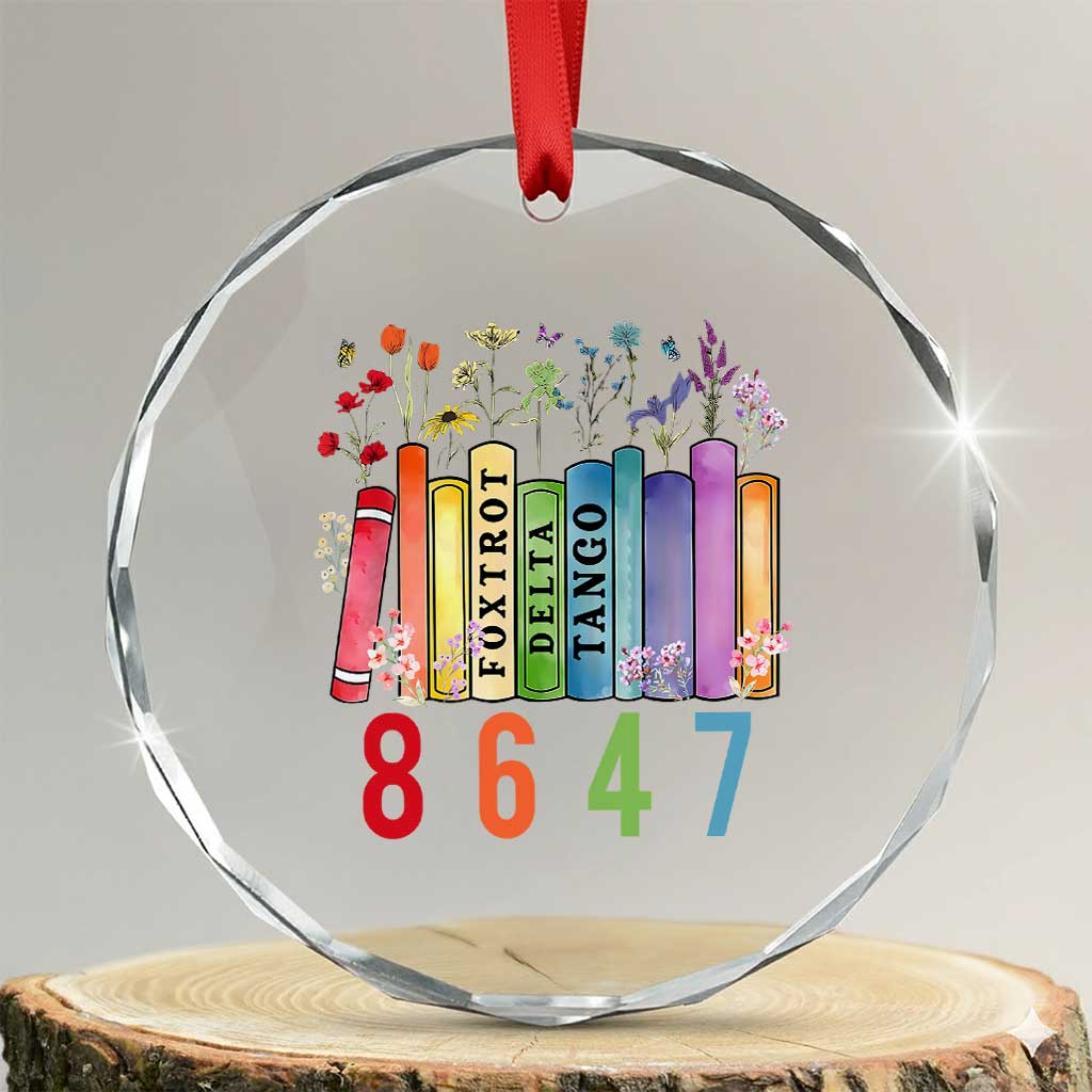 Retro 8647 Crystal Glass Ornament Foxtrots Delta Tangos Book Flower TS10 Transparent Glass 3'' Circle Print Your Wear