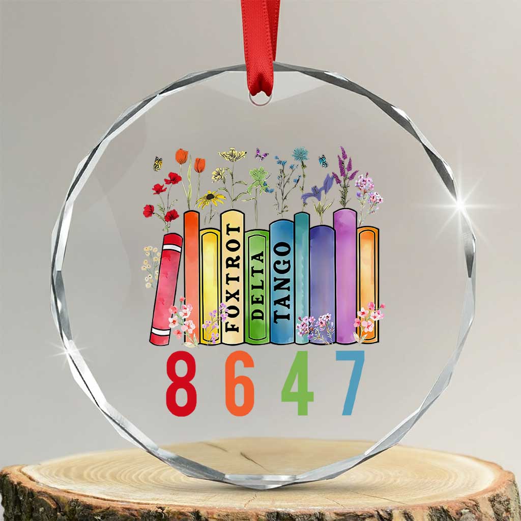 Retro 8647 Crystal Glass Ornament Foxtrots Delta Tangos Book Flower TS10 Transparent Glass 3'' Circle Print Your Wear