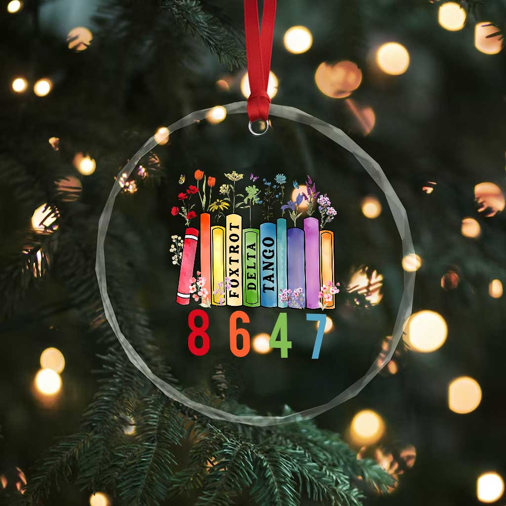 Retro 8647 Crystal Glass Ornament Foxtrots Delta Tangos Book Flower TS10 Print Your Wear