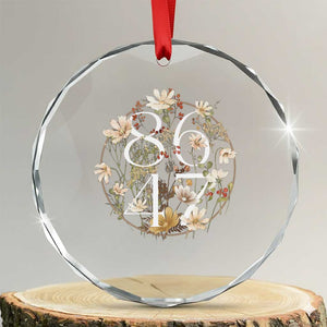 Retro 8647 Crystal Glass Ornament Subtle FDT Wild Flower Aesthetic TS10 Transparent Glass 3'' Circle Print Your Wear