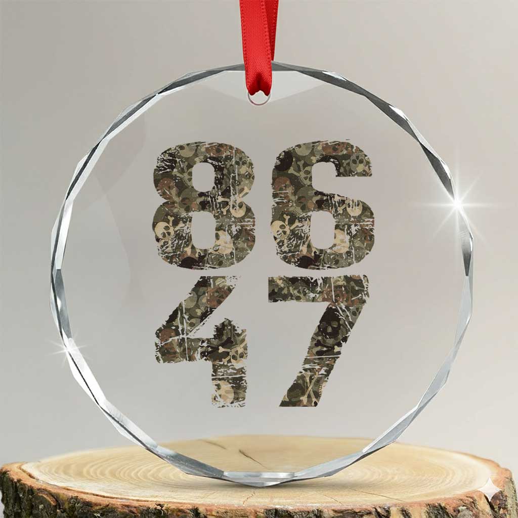 Retro 8647 Crystal Glass Ornament Vintage Camouflage Camo Skull TS10 Transparent Glass 3'' Circle Print Your Wear