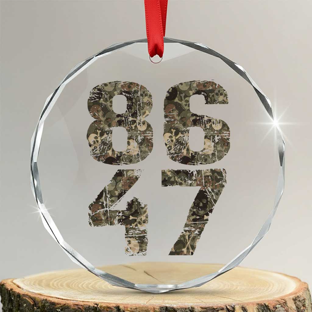 Retro 8647 Crystal Glass Ornament Vintage Camouflage Camo Skull TS10 Transparent Glass 3'' Circle Print Your Wear