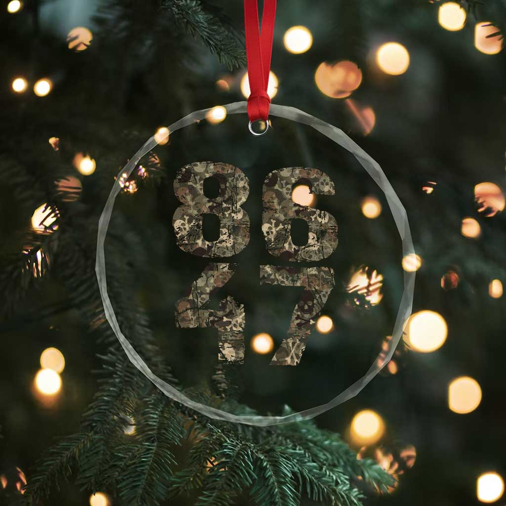 Retro 8647 Crystal Glass Ornament Vintage Camouflage Camo Skull TS10 Print Your Wear