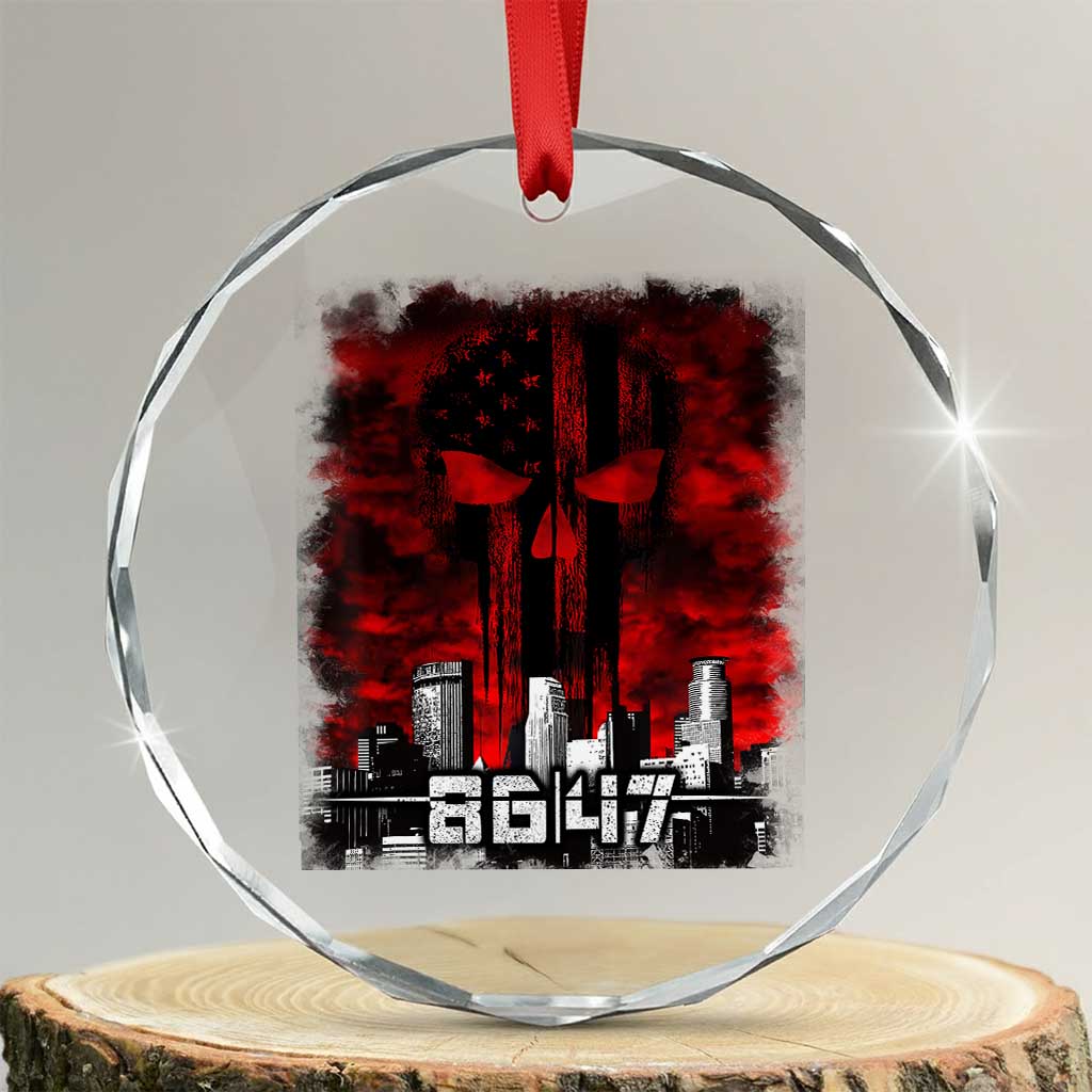 Retro 8647 Crystal Glass Ornament Vintage USA American Flag Skull TS10 Transparent Glass 3'' Circle Print Your Wear