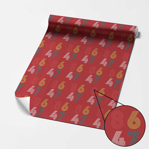 Retro 8647 Wrapping Paper Roll Classic Retro Vintage 80s Subtle FDT TS10 Red Print Your Wear