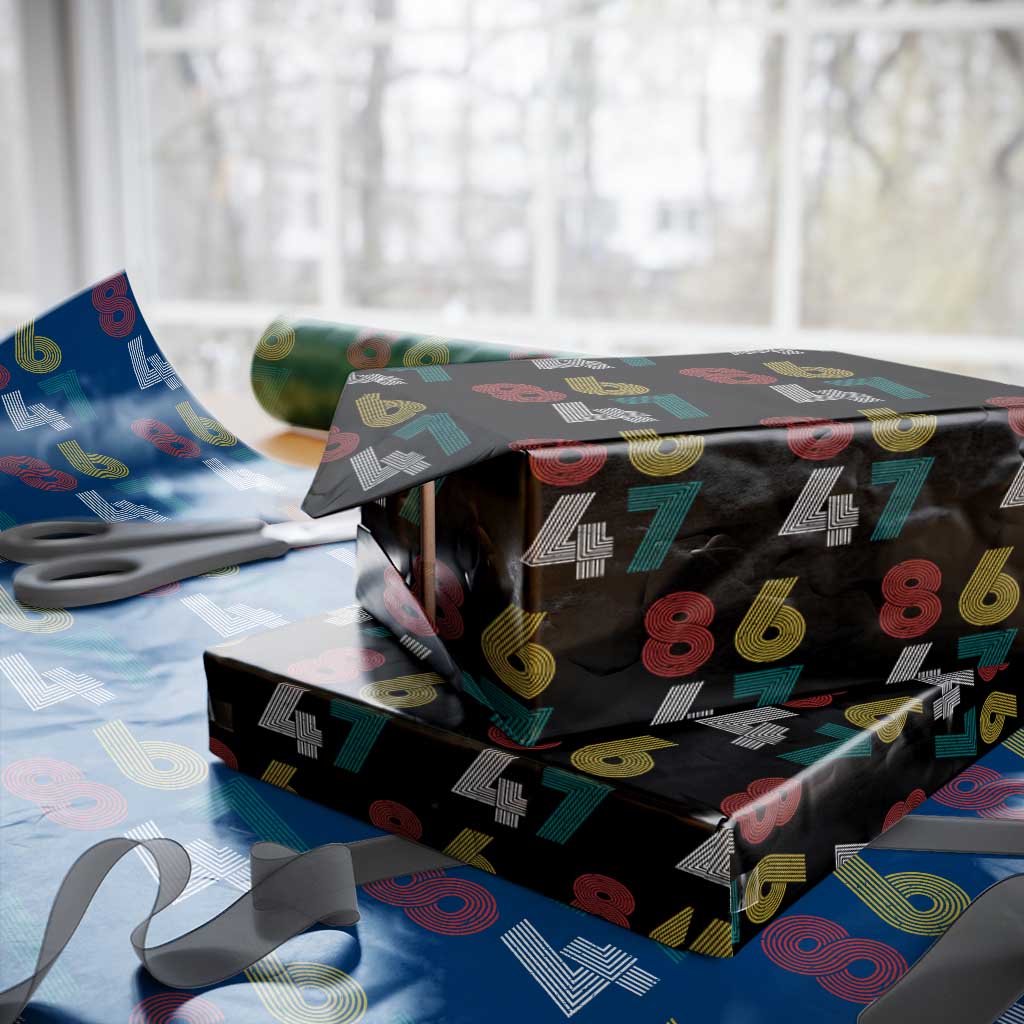 Retro 8647 Wrapping Paper Roll Classic Retro Vintage 80s Subtle FDT TS10 Black Print Your Wear
