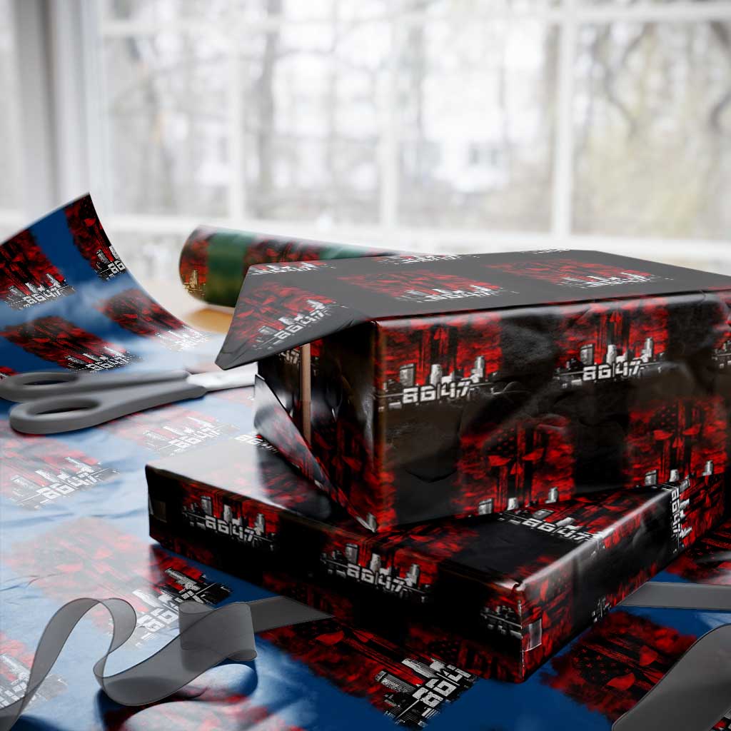 Retro 8647 Wrapping Paper Roll Vintage USA American Flag Skull TS10 Black Print Your Wear