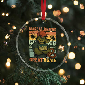 Retro Alligator Alcatraz Crystal Glass Ornament Funny Florida Everglades Dark Humor TS10 Print Your Wear