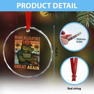 Retro Alligator Alcatraz Crystal Glass Ornament Funny Florida Everglades Dark Humor TS10 Print Your Wear
