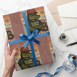 Retro Alligator Alcatraz Wrapping Paper Roll Funny Florida Everglades Dark Humor TS10 Mocha Print Your Wear