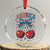 Retro Americana Cherries and Stars Coquette Bow Crystal Glass Ornament America Cute Patriotic 4th Of July US - Print Your Wear