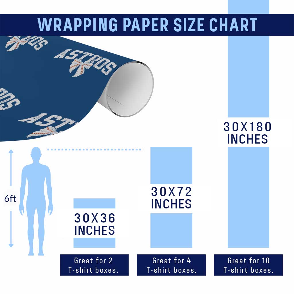 Retro Astro Varsity Name Wrapping Paper Roll Baseball Coquette Bow TS10 Print Your Wear